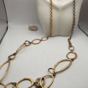 Premier designs vintage Gold asymmetrical buckle‎ necklace